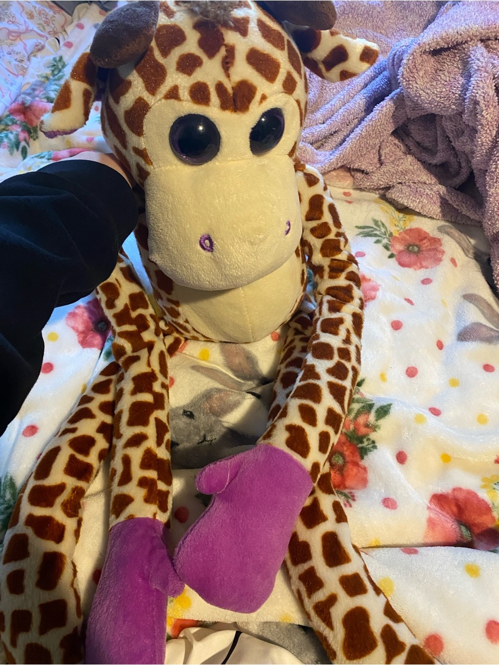 Plush Giraffe Stuffed Animal Toy - Brown & Purple